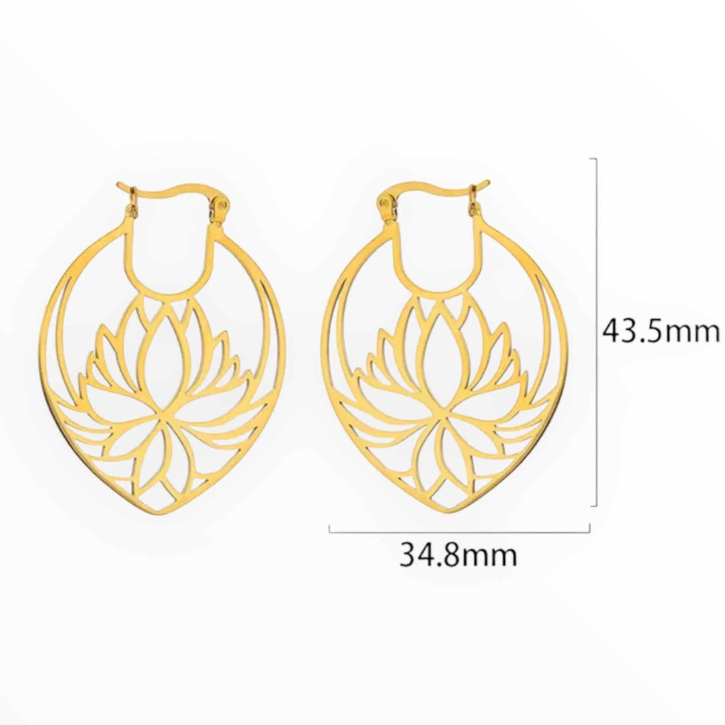Stainless Steel earring with Lotus Flower - See Color Options