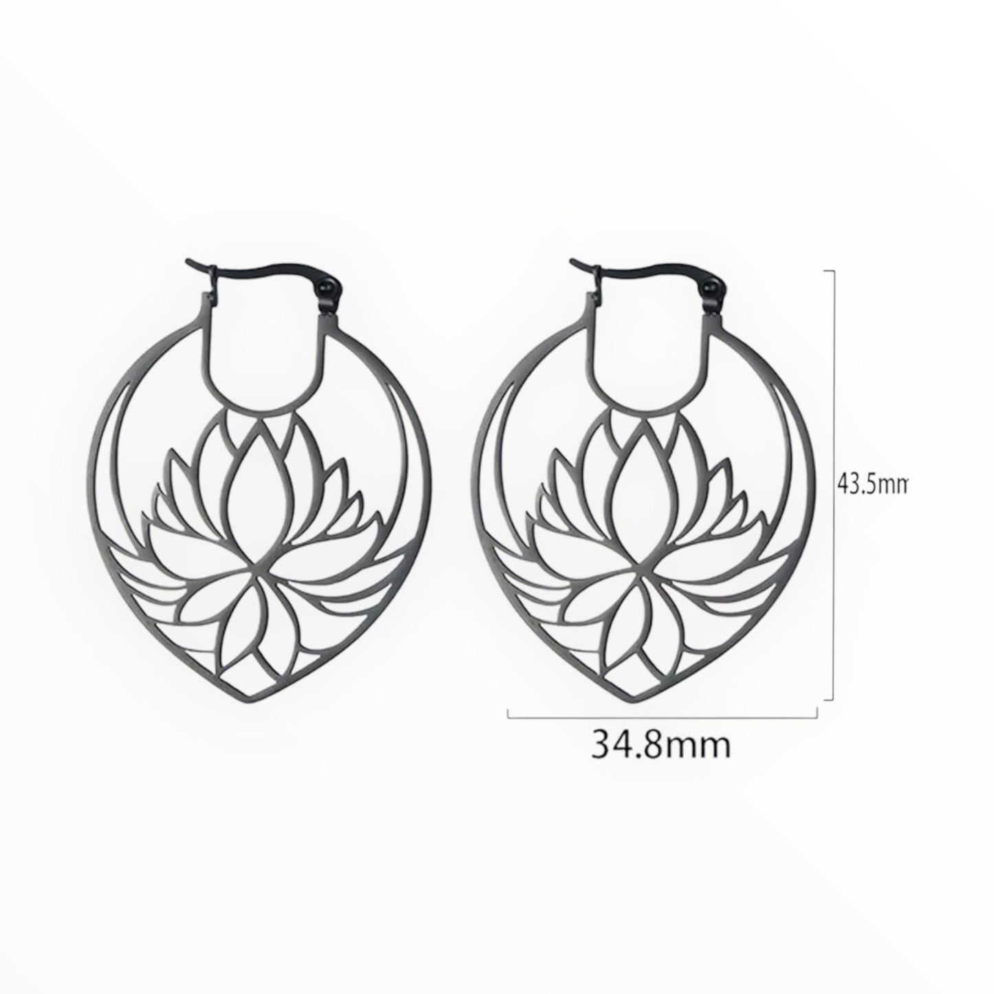 Stainless Steel earring with Lotus Flower - See Color Options