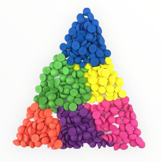 16mm Mixed Neon Matte Round Dome Set, Glue On Resin Gems