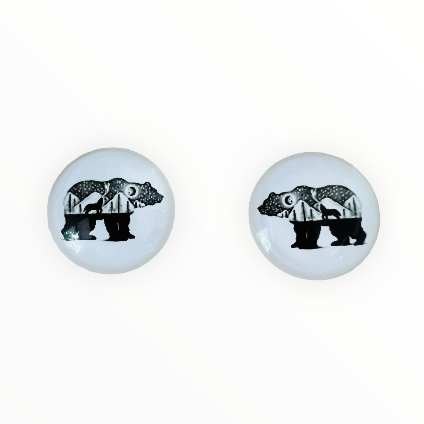 20mm Animal Silhouette with Background image in Glass, Glue on - See Color Options