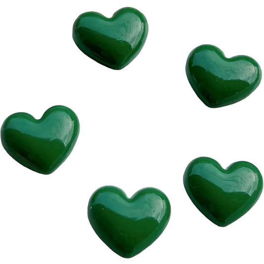 20mm Heart Shaped, Glue On, Glossy - See Color Options