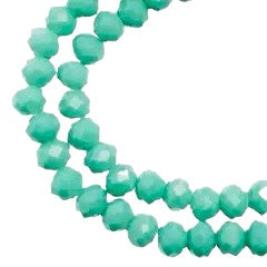 Crystal Lane Rondelle 2 brins 7 pouces (environ 78 pièces) 4x6 mm Opaque Turquoise Vert