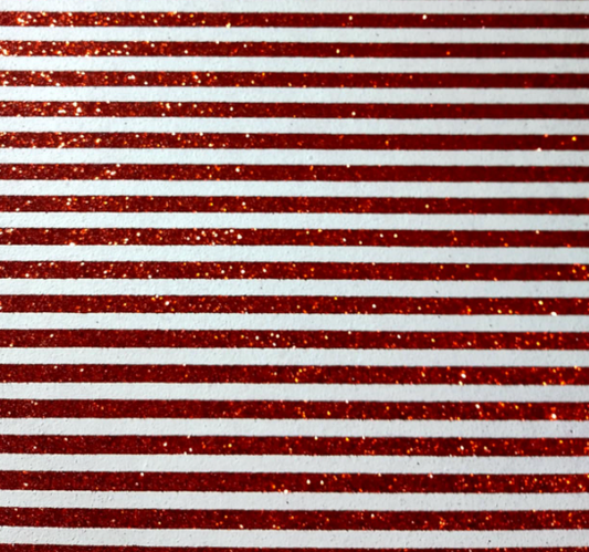 Sparkly Christmas Stripes -Red 8*12 Inch Vinyl Backing Material