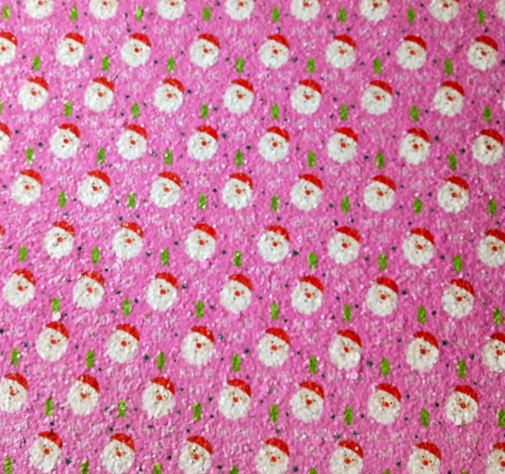 Sparkly Pink Santa 8*12 Inch Vinyl Backing Material