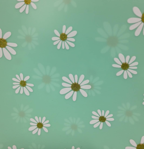 Transparent Daisy - Blue - 8*12 Inch Plastic Backing Material