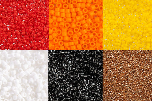 11/0 Delica Seed Bead, Fire Color Set