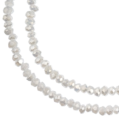 Crystal Lane Rondelle 2 Strand 7in (apx246pcs) 1.5x2.5mm Opaque White Matt AB