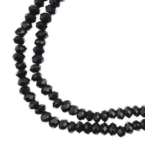 Crystal Lane Rondelle 2 Strand 7in 1.5x2.5mm Opaque Black