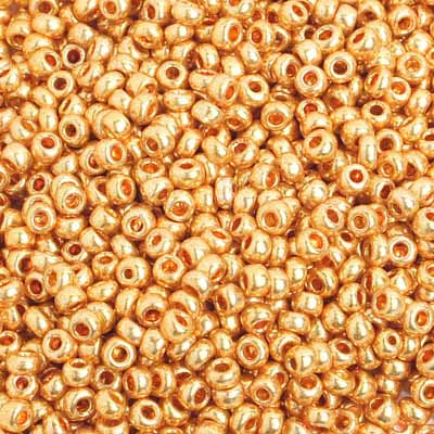 8/0 Preciosa Seed Beads Metallic Gold