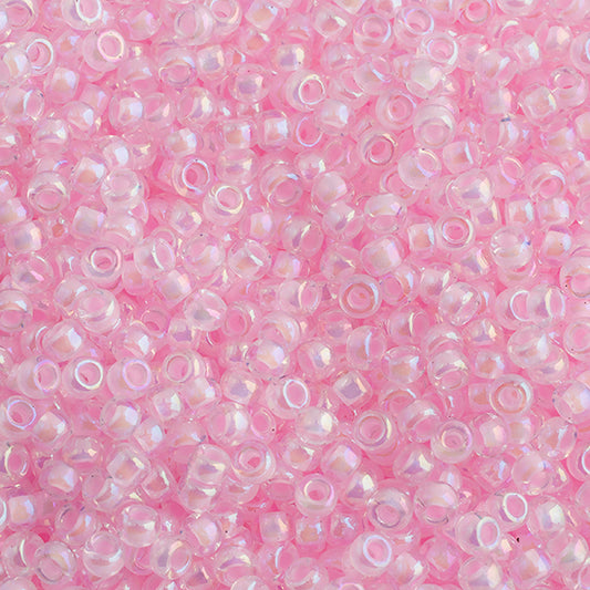 11/0 Miyuki Seed Beads Pink Lined Crystal AB