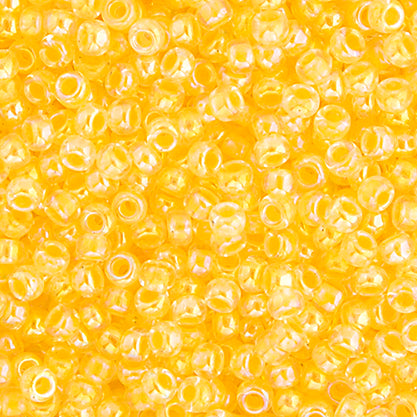 11/0 Miyuki Seed Beads Pale Yellow Lined-Dyed AB
