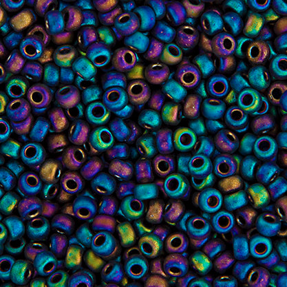 11/0 Miyuki Seed Beads Black Grey Opaque AB Matte