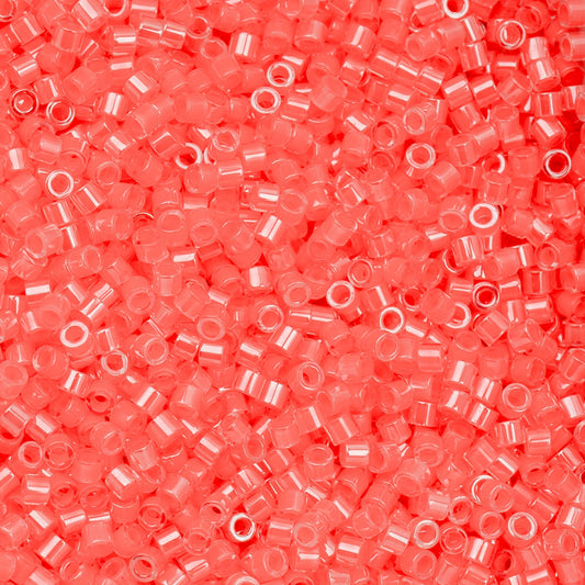 11/0 Cylin Bead, 25g Bag, Coral Neon Color