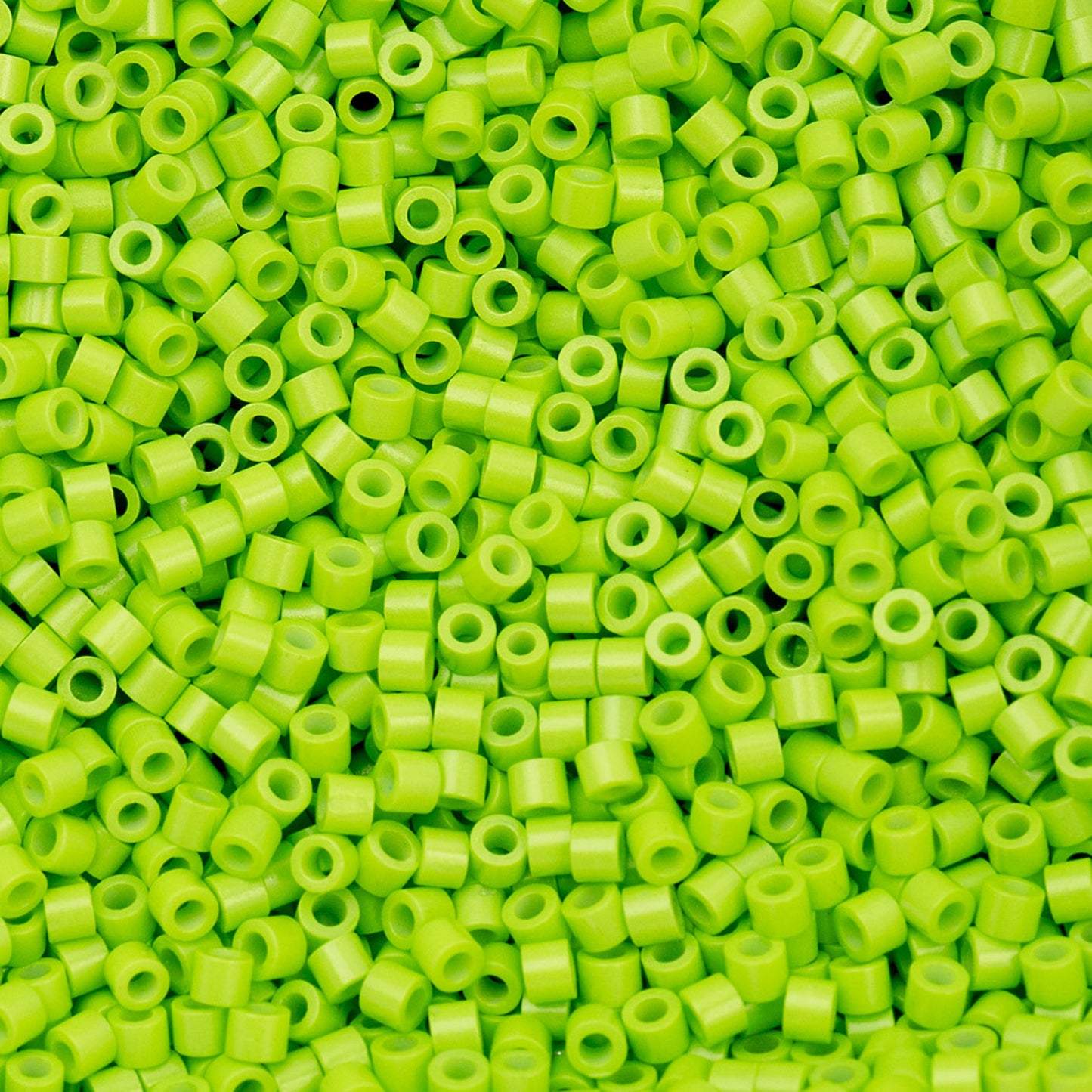 11/0 Cylin Bead, 25g Bag, Opaque Green Neon Color