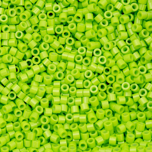 11/0 Cylin Bead, 25g Bag, Opaque Green Neon Color