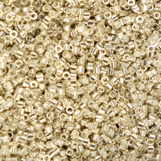 11/0 Cylin Bead, 25g Bag, Electro Silver