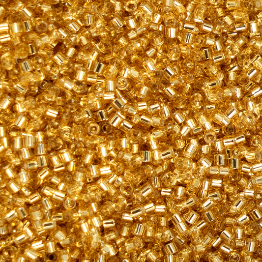 11/0 Cylin Bead, 25g Bag, Gold S/L