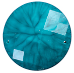Cabujón de piedra arrugada de color azul pavo real, 34 mm