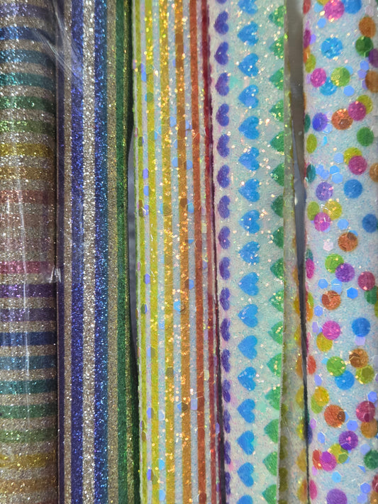Rainbow Glitter Backing Set