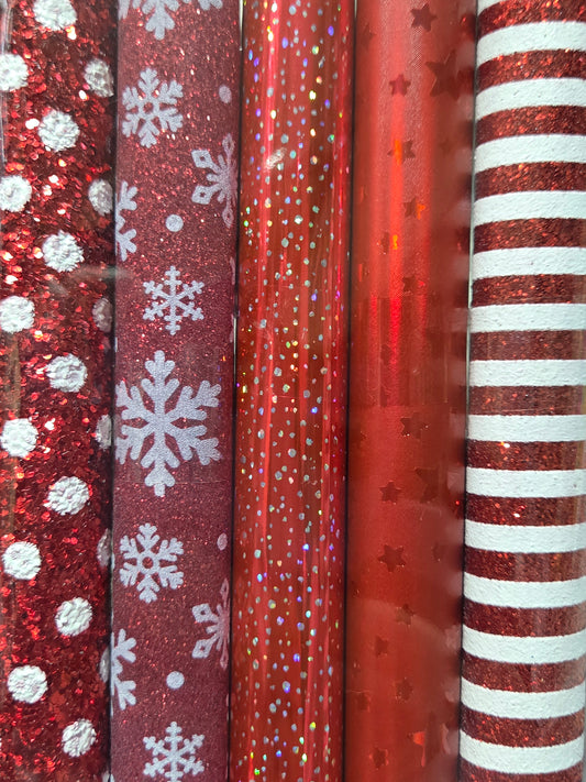 Holiday Shiny Red Backing Set