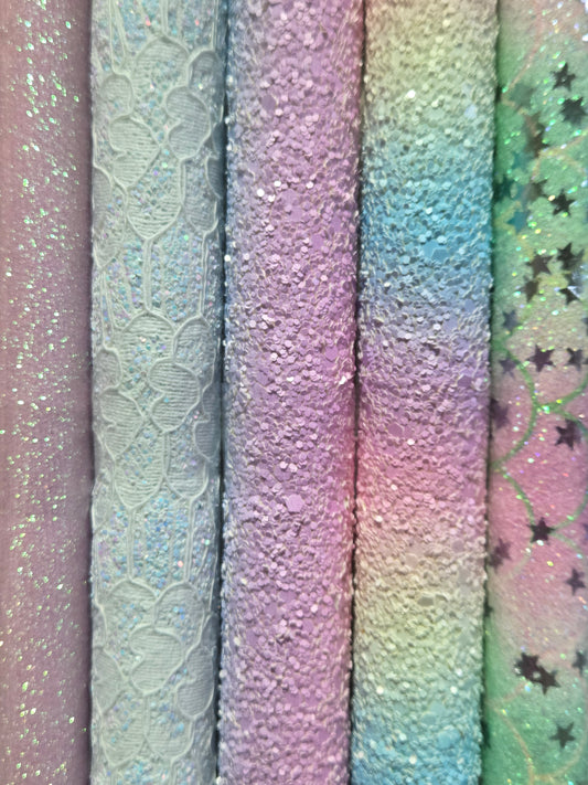 Pastel Glitter Backing Set