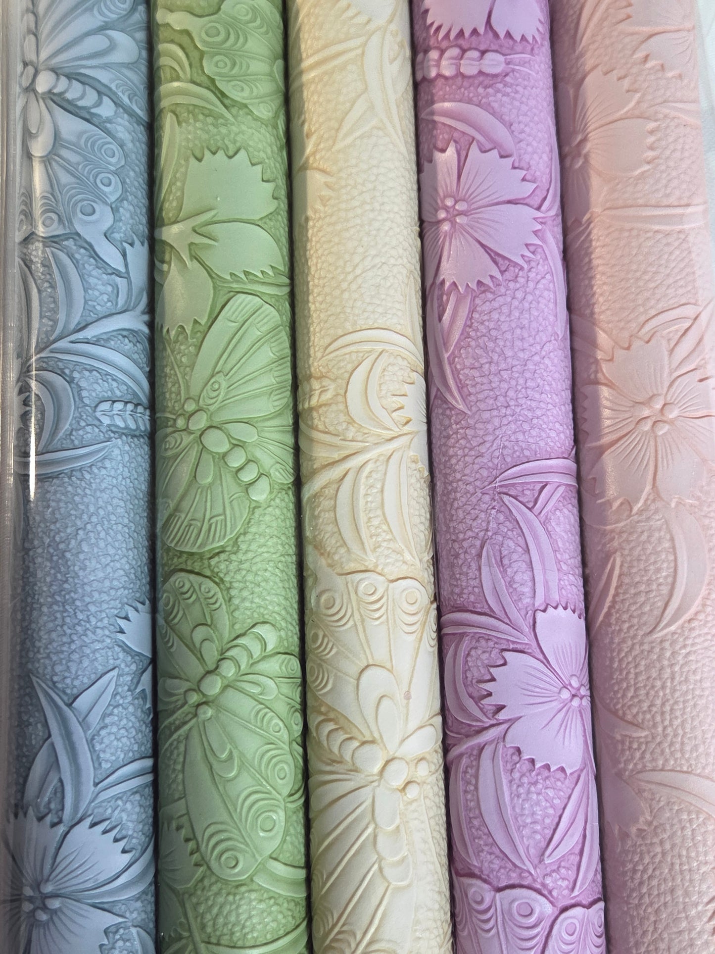 Pastel Embossed Dragonflies Backing Set