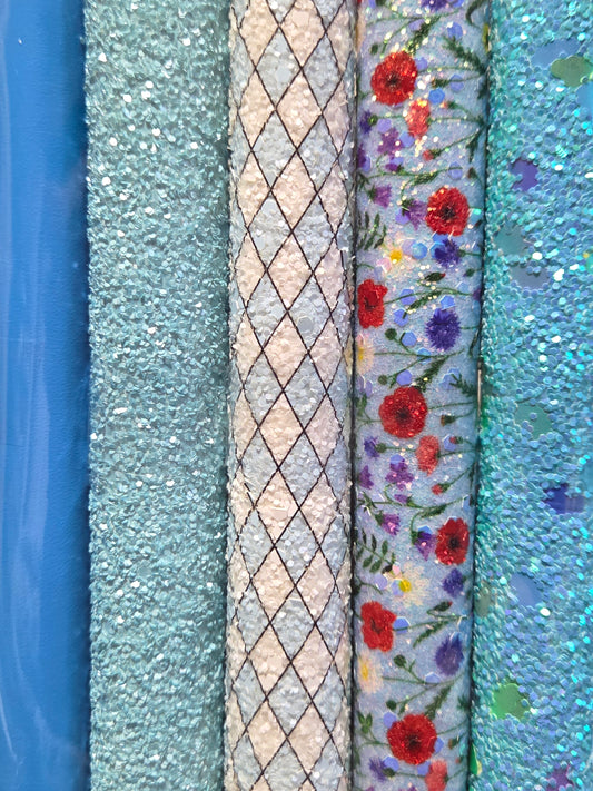Blue Glitter Backing Set