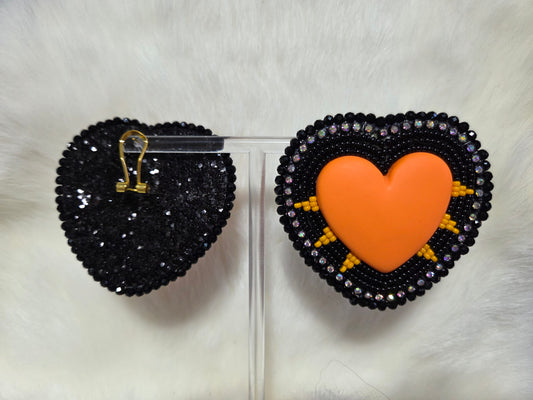 Orange and Black Hearts