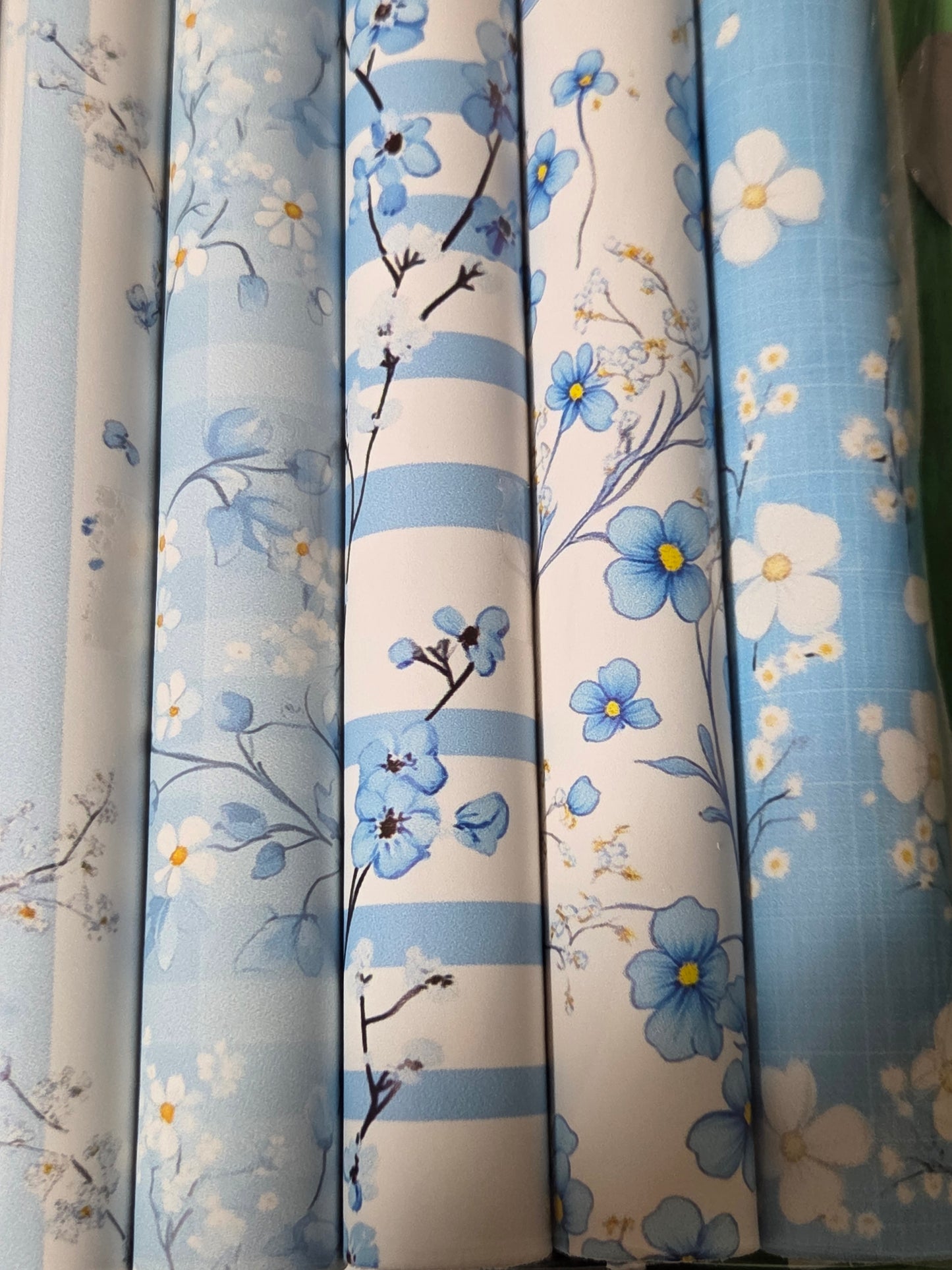 Flowers in Blue Backing Set