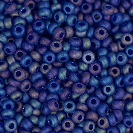 10/0 Preciosa Seed Bead Transparent Navy Blue AB Matte