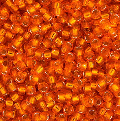6/0 Preciosa Seed Beads S/L Orange, 22g Vial